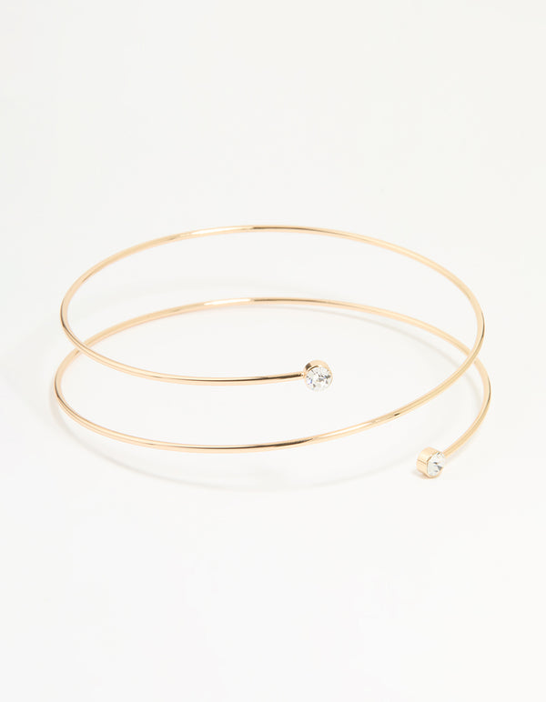 Gold Diamante Wrap Arm Cuff