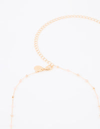 Gold Beaded Dainty Waist Chain - link has visual effect only
