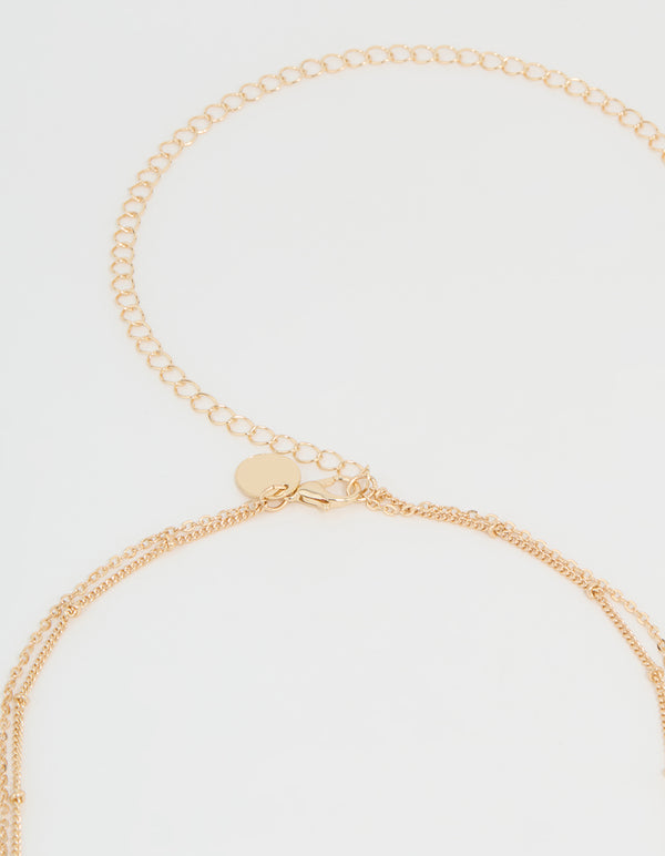 Gold Multicoloured Semiprecious Stone Waist Chain