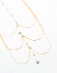 Gold Green Semi Precious Body Chain - link has visual effect only