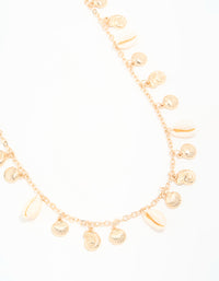 Genuine Shell & Gold Ribbed Shell Waist Chain - link has visual effect only