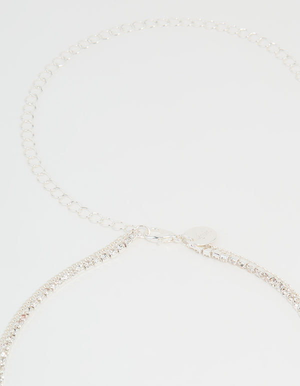 Silver Diamante Cupchain Waist Chain
