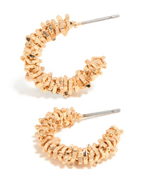 Gold Smooth & Molten Textured Hoop Earrings 2-Pack - link has visual effect only