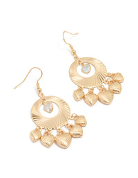 Gold Diamante Heart Drop Earrings - link has visual effect only
