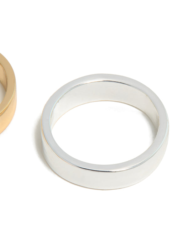 Mixed Metals Smooth Rings 3-Pack