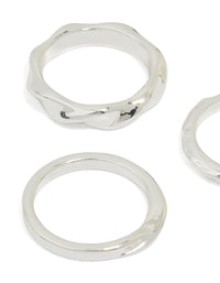 Silver Mixed Textured Rings 3-Pack - link has visual effect only