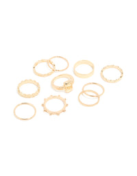 Gold Textured Signet Rings 10-Pack - link has visual effect only