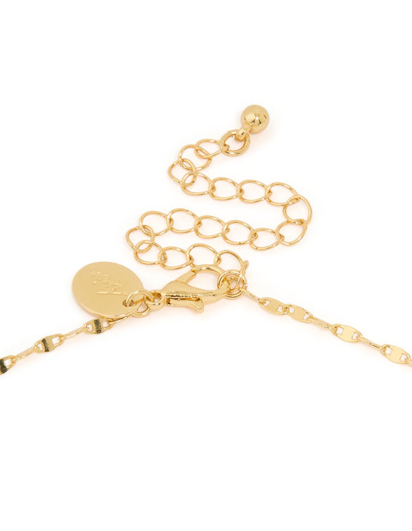 Gold Plated Diamante Cross Y-Necklace