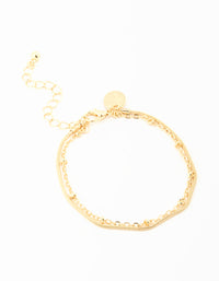 Gold Plated Ball Layered Bracelet - link has visual effect only