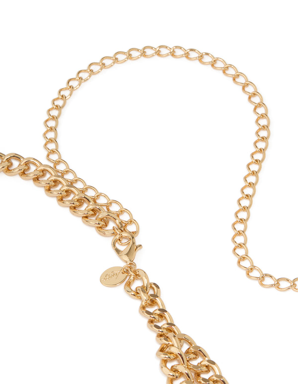 Gold Star & Heart Charm Layered Belt