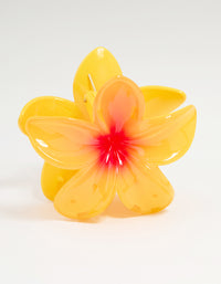 Yellow & Orange Ombre Frangipani Claw Clip - link has visual effect only