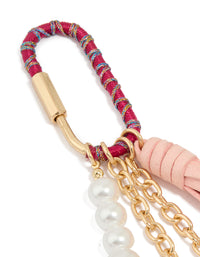 Pearl & Pink Tassel Key Chain - link has visual effect only