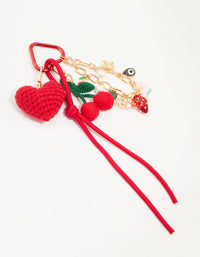 Red Crochet Fruit Fabric Key Chain - link has visual effect only
