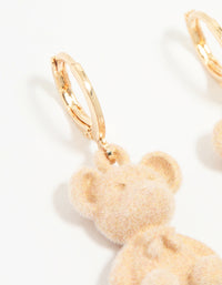 Gold Bear Huggie Drop Earrings - link has visual effect only