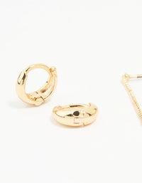 Gold Hoop & Loop Chain Earrings 2-Pack - link has visual effect only