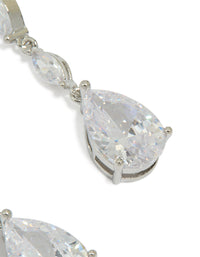 Silver Cubic Zirconia Teardrop Earrings - link has visual effect only