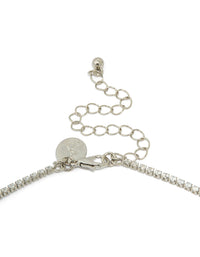 Silver Cubic Zirconia Circle & Tassel Necklace - link has visual effect only