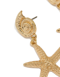 Gold Starfish Earrings - link has visual effect only