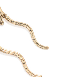 Antique Gold Molten Snake Drop Earrings - link has visual effect only