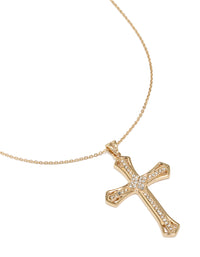 Gold Bold Diamante Cross Necklace - link has visual effect only