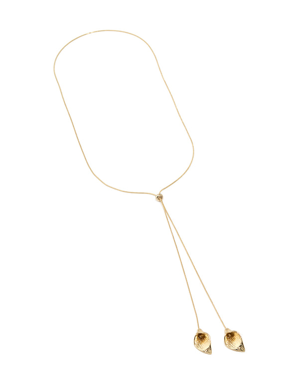 Gold Long Tulip Necklace