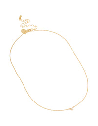 Gold Plated Brass Mini Cubic Zirconia Bezel Pendant Necklace - link has visual effect only