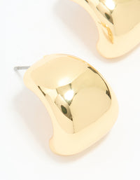 Gold Plated Wide Stud Earrings - link has visual effect only