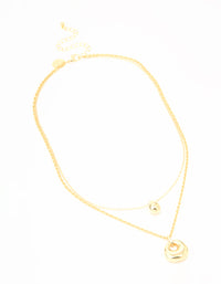 Gold Plated Organic Oval Layered Necklace - link has visual effect only