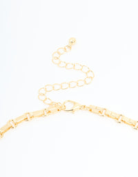 Gold Plated Diamante T-Bar Chain Necklace - link has visual effect only