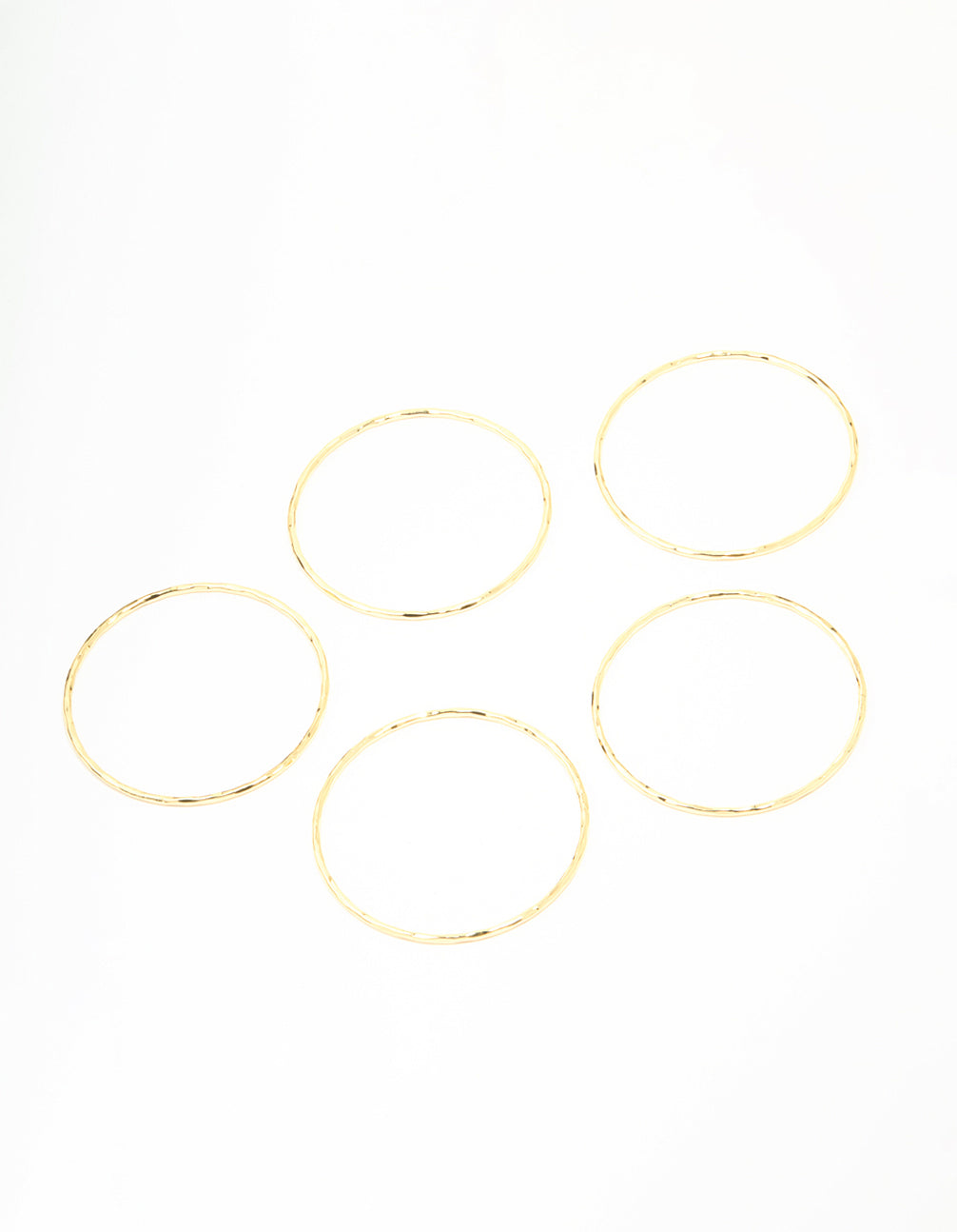 Gold Plated Textured Bangles 5-Pack