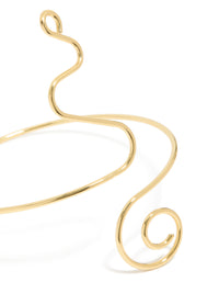 Gold Plated Spiral Arm Cuff - link has visual effect only