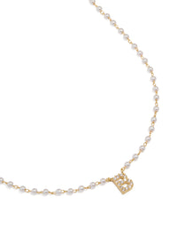 Gold Plated Pearl Letter B Necklace - link has visual effect only