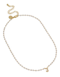 Gold Plated Pearl Letter J Necklace - link has visual effect only