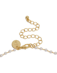 Gold Plated Pearl Letter R Necklace - link has visual effect only
