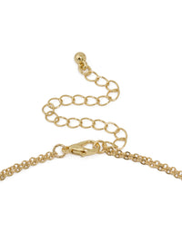 Gold Plated Cubic Zirconia Bezel Letter A Layered Necklace - link has visual effect only