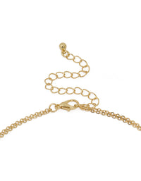 Gold Plated Cubic Zirconia Bezel Letter B Layered Necklace - link has visual effect only