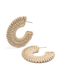 Gold Suede Braided Hoop Earrings - link has visual effect only