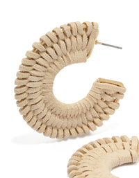 Gold Suede Braided Hoop Earrings - link has visual effect only