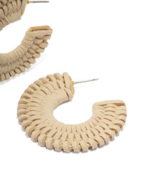 Gold Suede Braided Hoop Earrings - link has visual effect only