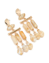 Acrylic Triangular Mixed Beaded Drop Earrings - link has visual effect only