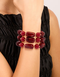 Red Beaded Long Bracelet - link has visual effect only