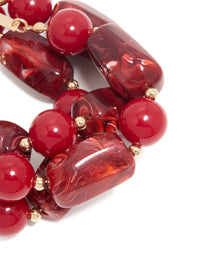 Red Beaded Long Bracelet - link has visual effect only