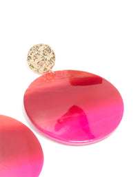 Gold Genuine Shell Pink Circle Drop Earrings - link has visual effect only