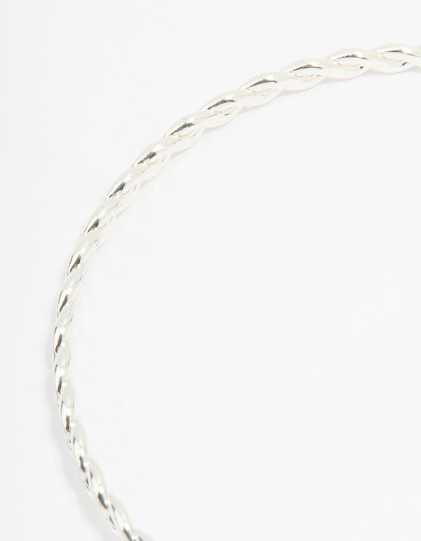 Silver Plated Cross & Faith Bangle