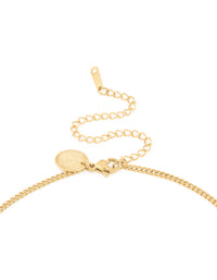 Waterproof Gold Plated Stainless Steel Cubic Zirconia Libra Circle Zodiac Sign Necklace - link has visual effect only