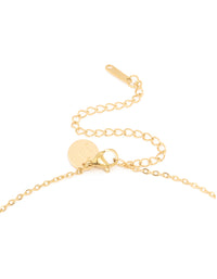 Waterproof Gold Plated Stainless Steel Cubic Zirconia Mini Pavé Letter M Necklace - link has visual effect only