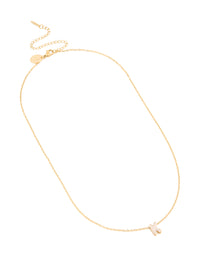 Waterproof Gold Stainless Steel Cubic Zirconia Mini Pavé Letter K Necklace - link has visual effect only