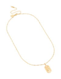 Waterproof Gold Plated Stainless Steel Virgo Tab Necklace - link has visual effect only