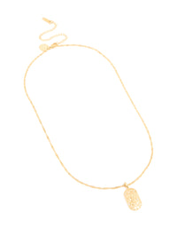 Waterproof Gold Plated Stainless Steel Leo Tab Necklace - link has visual effect only