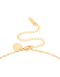 Waterproof Gold Plated Stainless Steel Leo Tab Necklace - link has visual effect only